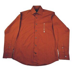 Mens NWOT Copper Long Sleeve Dress Shirt size Medium Cotton  Blend    JH1021